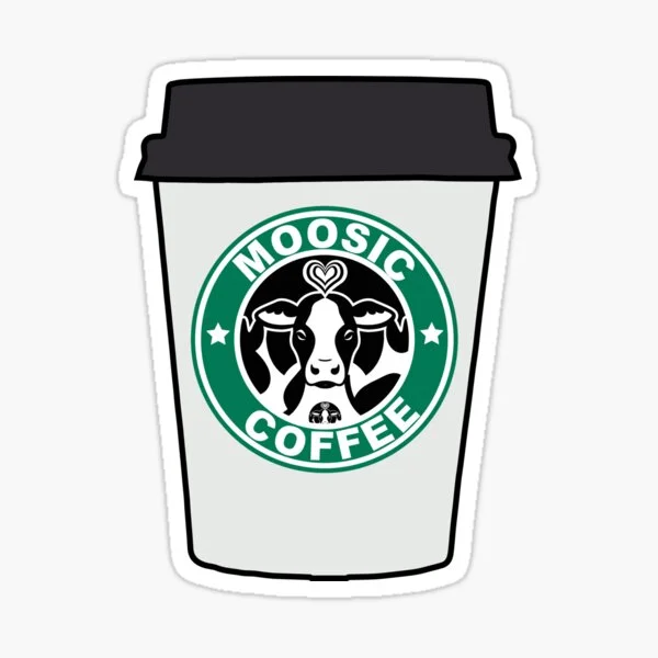 Moosic Café To Go Cup sticker