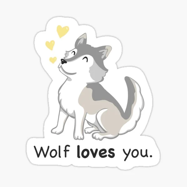 Wolf Loves You sticker