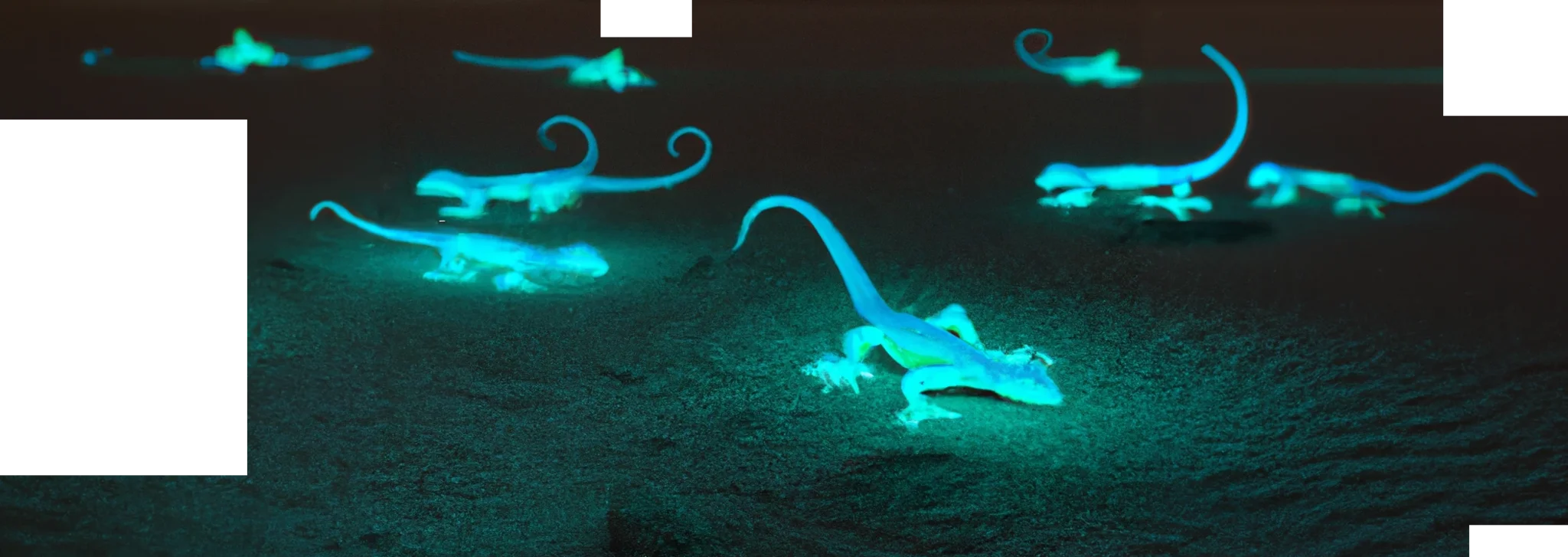 We all really wanted bioluminescent lizards and flowers. Lizards created with DALL-E, flowers by Midjourney