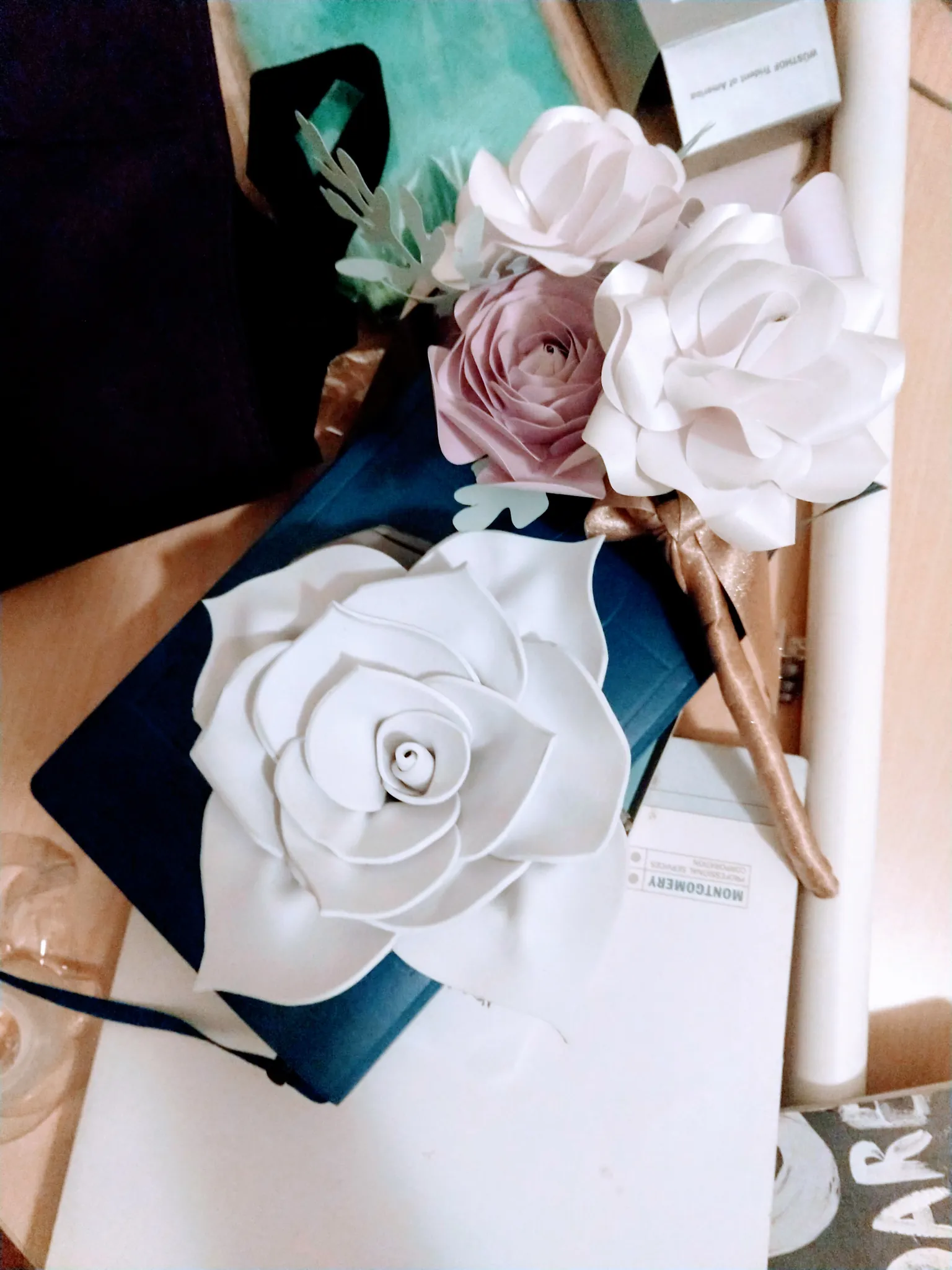 Photograph of flowers made of foam
